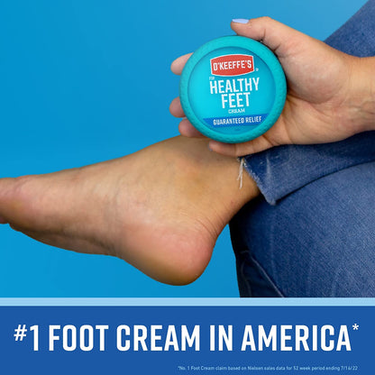 for Healthy Feet Foot Cream; Guaranteed Relief for Extremely Dry; Cracked Feet; Instantly Boosts Moisture Levels; 3.2 Ounce Jar; (Pack of 3)
