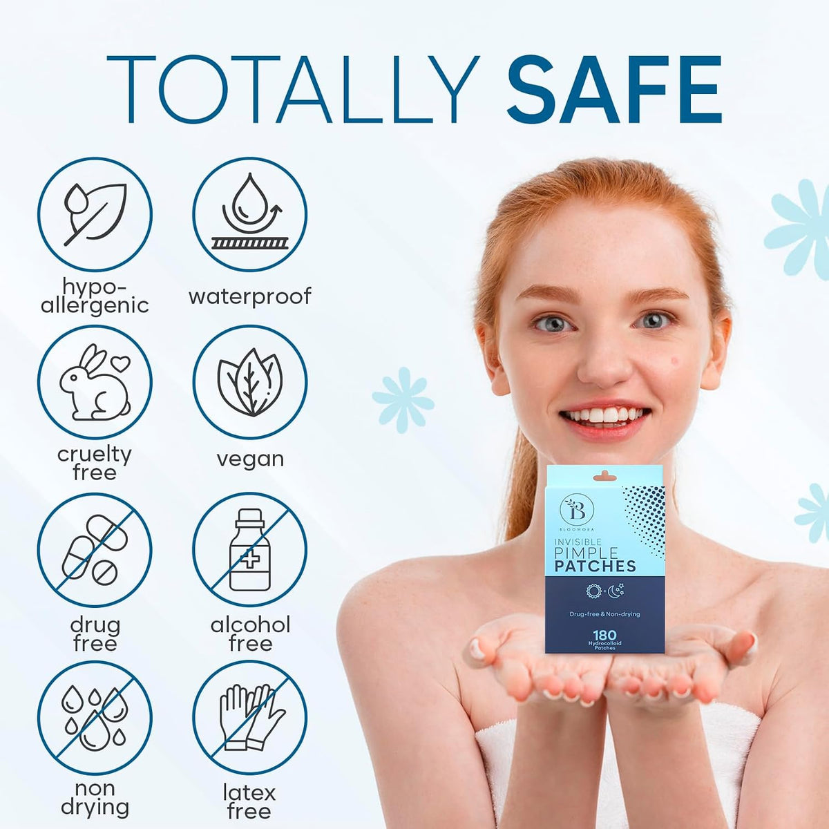 Invisible Pimple Patches for Face (180 Count), Zit Patches for Pimples, Hydrocolloid Bandages, Zit Stickers for Face - S/L Sizes
