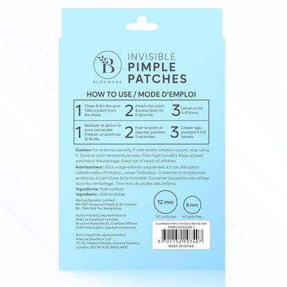 Invisible Pimple Patches for Face (180 Count), Zit Patches for Pimples, Hydrocolloid Bandages, Zit Stickers for Face - S/L Sizes