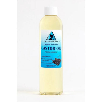 Castor Oil Organic USP Grade Hexane Free Cold Pressed Premium Fresh Pure 8 Oz
