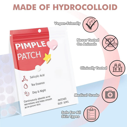 Pimple Patches for Face 304PCS, Hydrocolloid Star Zit Acne Patches