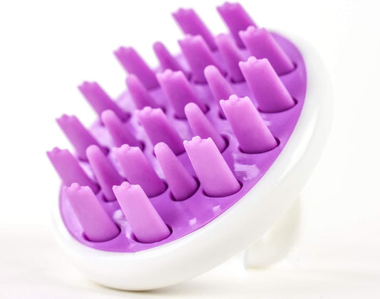 Scalp Massager Dandruff Brush - for Exfoliating Treatment, Shampoo Scrubbing, and Hair Growth (Purple)