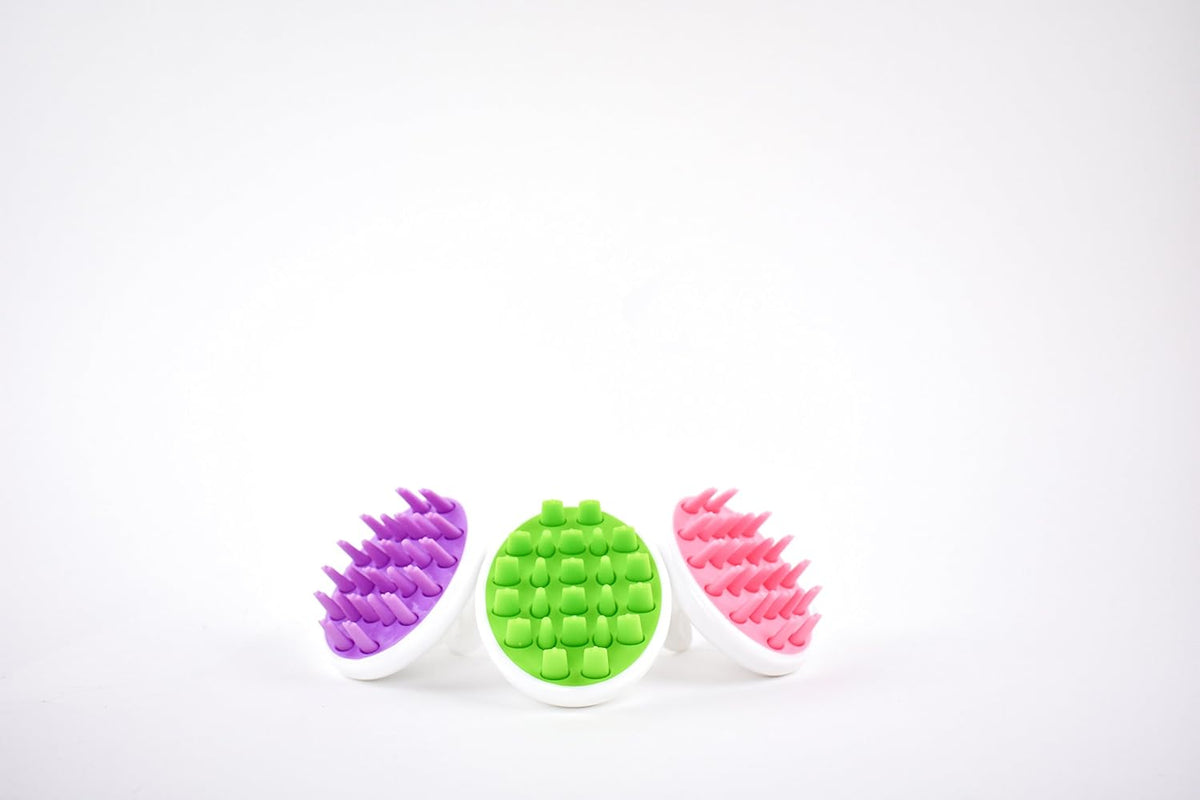Scalp Massager Dandruff Brush - for Exfoliating Treatment, Shampoo Scrubbing, and Hair Growth (Purple)