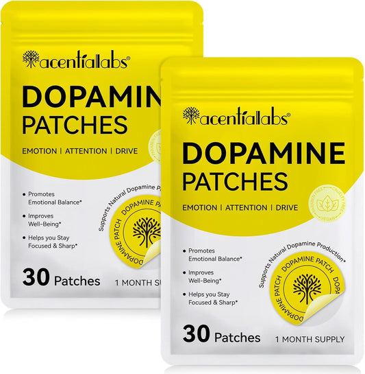 2 Pack Dopamine Patches, Mood Support Body Care Patch for Daily Mental Wellness, Mood Boost & Positivity, Supports Dopamine & Serotonin Balance Vegan for Men Women (30 Patches)