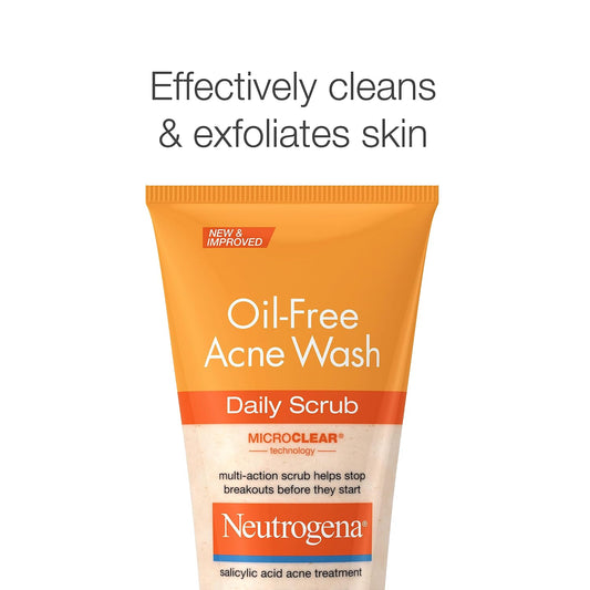 Neutrogena Oil Free Daily Acne Face Scrub, 4.2 Oz